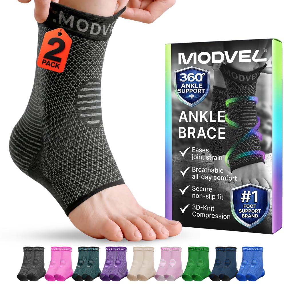 Modvel front packaging showing the ankle sleeve and benefits