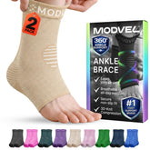 Modvel empaque frontal mostrando tobillera y beneficios de soporte