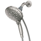 Moen Engage vista frontal en níquel cepillado mostrando diseño elegante y beneficios estéticos