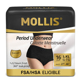 MOLLIS frontal del paquete negro mostrando 16 unidades y practicidad