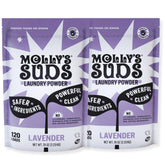 Molly's Suds front packaging showing lavender scent and clean-label benefits