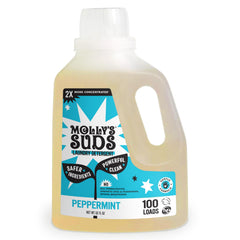 Molly's Suds front packaging showing peppermint label and benefits