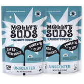 Molly's Suds front packaging showing product and benefits