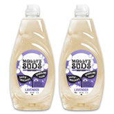 Molly's Suds frontal botella lavanda mostrando diseño y volumen