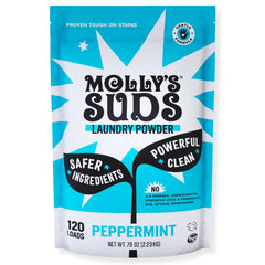 Molly's Suds paquete frontal Peppermint con aroma ligero y limpieza eficaz