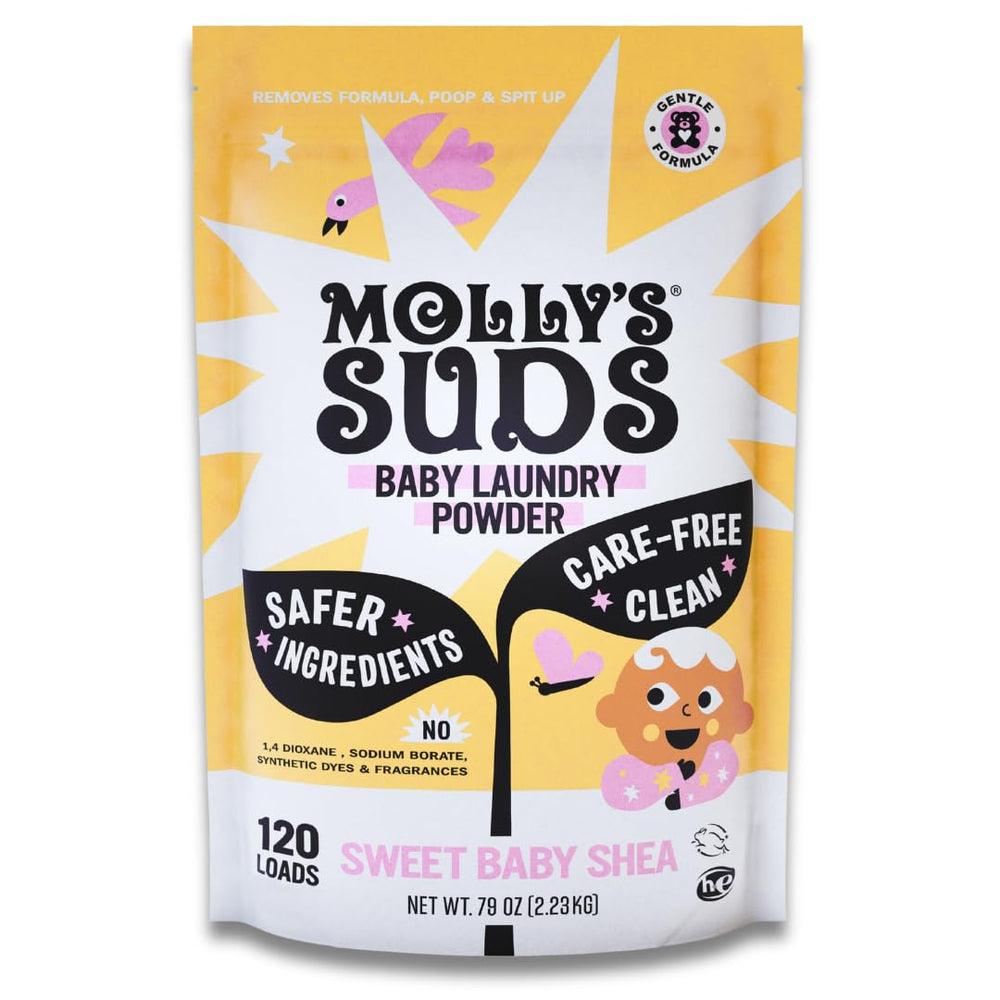 Molly's Suds paquete frontal mostrando diseño y beneficios suaves
