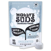 Molly's Suds empaque frontal mostrando limpieza sin fragancia