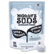 Molly's Suds empaque frontal mostrando limpieza sin fragancia