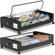 Molutsody front view underbed storage showing low profile and neat design benefit easy access