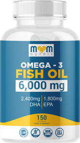 MOM NUTRIX bote frontal mostrando 150 softgels y beneficio de concentración