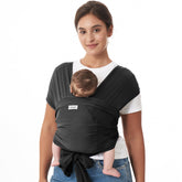 Momcozy vista frontal del fular empaquetado, fácil de llevar
