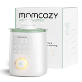 Momcozy vista frontal del calentador con diseño compacto y ahorro de espacio