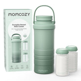 Momcozy enfriador frontal mostrando diseño compacto y portabilidad