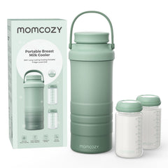 Momcozy enfriador frontal mostrando diseño compacto y portabilidad