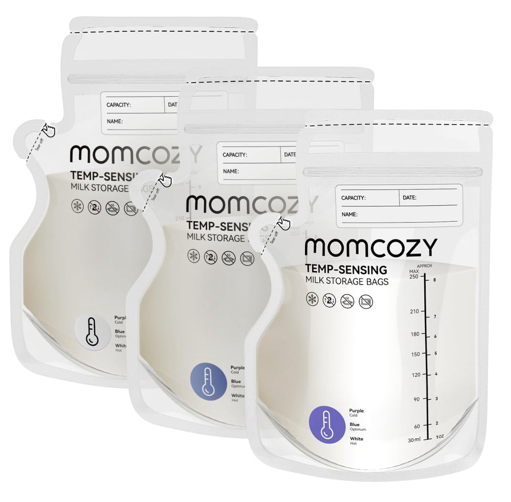 Momcozy paquete frontal con 120 bolsas, visión general y conveniencia