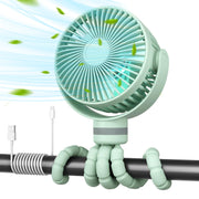 Momcozy front view of stroller fan showing compact design and portability