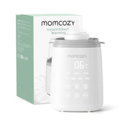 Momcozy front view showing compact bottle warmer and intuitive design benefit convenience