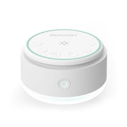 Momcozy vista frontal del dispositivo mostrando controles y diseño portátil para dormir