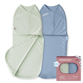 Momcozy vista frontal del swaddle mostrando el diseño y comodidad
