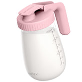 Momcozy jarra frontal 32oz rosa mostrando capacidad y diseño ergonómico