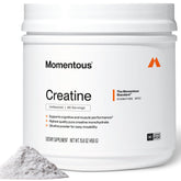 Momentous envase frontal de creatina sin sabor, claridad y confianza
