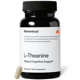 Frasco Momentous L-Theanine 200 mg en primer plano que transmite confianza