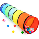 Moncoland front view rainbow tunnel showing colorful safe play space