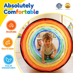 Moncoland collapsed tunnel folded flat for compact easy storage