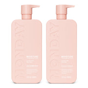 MONDAY HAIRCARE set frontal mostrando champú y acondicionador para hidratación