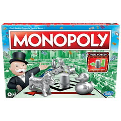 Monopoly caja frontal mostrando contenido y lista, ideal para regalar