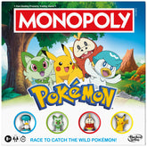 Monopoly tablero frontal mostrando ubicaciones y estilo Pokémon, beneficio: inmersión temática