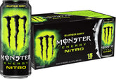 Monster Nitro Super Dry front can showing branding and 16 oz size for quick identification
