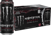 Monster Ultra Black front can showing label and bold black cherry appeal for quick energy