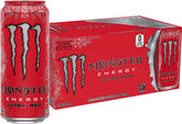Monster Ultra Red front can showing label and crisp berry appeal for quick energy