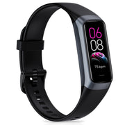 Moremore front view showing watch face and strap, clear readable display benefit