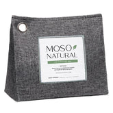 MOSO NATURAL bolsa frontal mostrando etiqueta y tamaño, refresca ambientes grandes