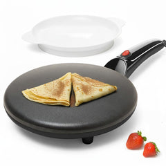 Moss & Stone front view of crepe maker showing compact design and fast use benefit