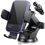 Mosurr front view showing charger mount and branding, highlights secure hold