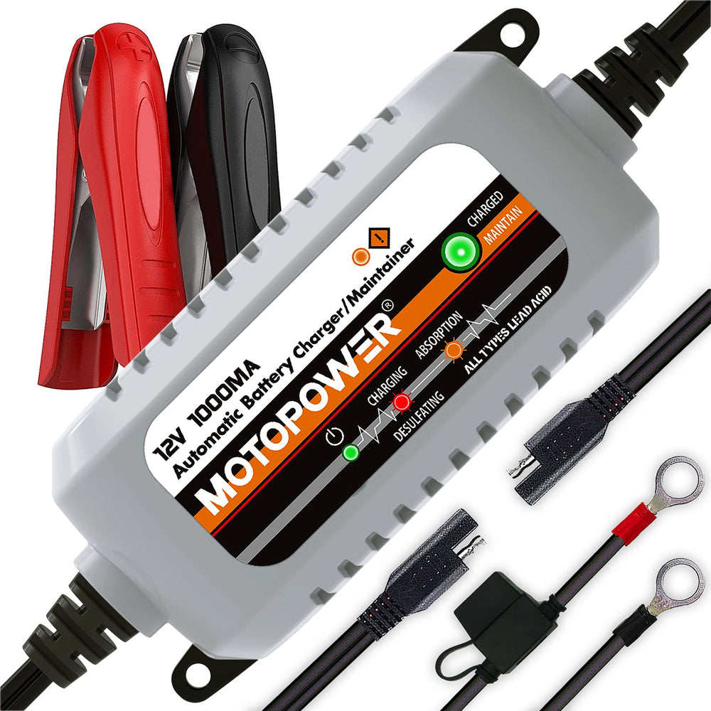 MOTOPOWER vista frontal del MP00205B mostrando controles y carcasa segura