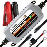MOTOPOWER vista frontal del MP00205B mostrando controles y carcasa segura
