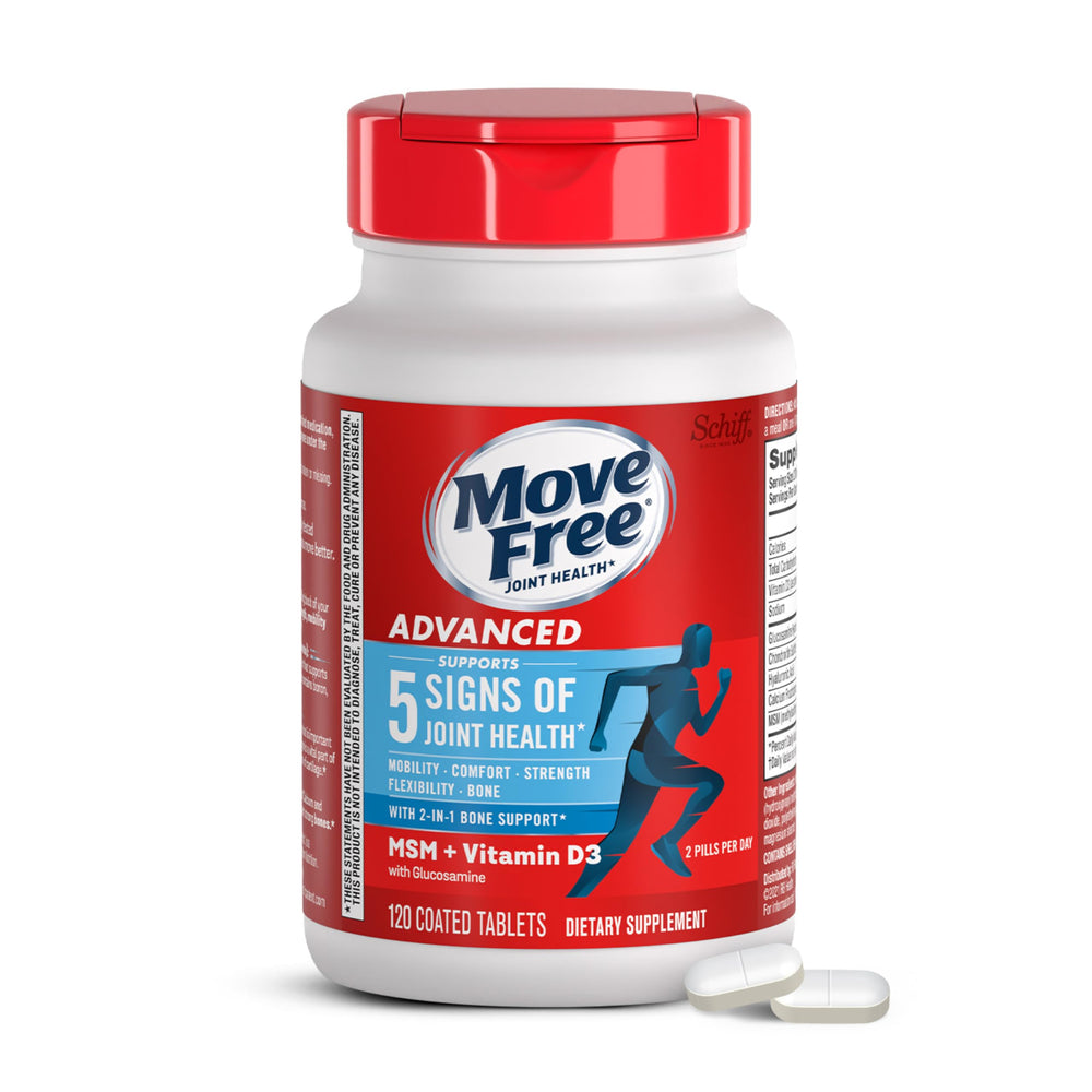 Move Free botella frontal mostrando envase y nombre, apoyo articular visible
