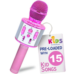 Move2Play micrófono frontal mostrando diseño y altavoz, ideal para karaoke infantil