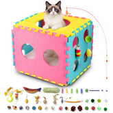MOYMO dice house front view showing concealed play openings and cozy benefit