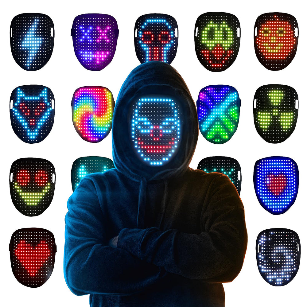 Mr.Pang front view showing full LED face and bright patterns for visibility
