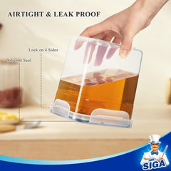 MR.SIGA close-up silicone seal on lid highlighting airtight freshness benefit