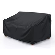Mrrihand front view of the black patio sofa cover showing full fit and protection