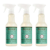 Mrs. Meyer's botella frontal albahaca mostrando etiqueta y diseño práctico