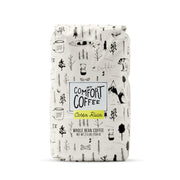 Mt. Comfort Coffee front packaging showing 2.5 lb bag and resealable benefit