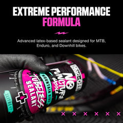 Muc-Off pouch con boquilla encajada en válvula Presta para rellenado rápido