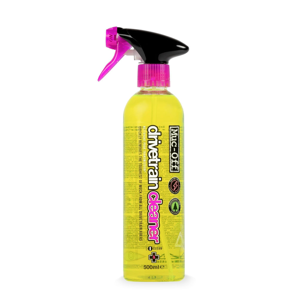 Muc-Off envase frontal 500 ml mostrando diseño y capacidad, limpieza eficaz